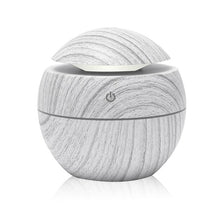 Load image into Gallery viewer, Mini USB Ultrasonic Essential Oil Diffuser, Air Humidifier, Wood Grain, 7 LED Light, For Home Aromatherapy