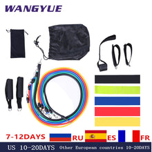 Load image into Gallery viewer, 17Pcs/Set Latex Loop Tube Resistance Bands with Gym Door Anchor, Ankle Straps and Bag
