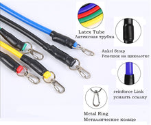 Load image into Gallery viewer, 17Pcs/Set Latex Loop Tube Resistance Bands with Gym Door Anchor, Ankle Straps and Bag
