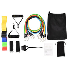 Load image into Gallery viewer, 17Pcs/Set Latex Loop Tube Resistance Bands with Gym Door Anchor, Ankle Straps and Bag
